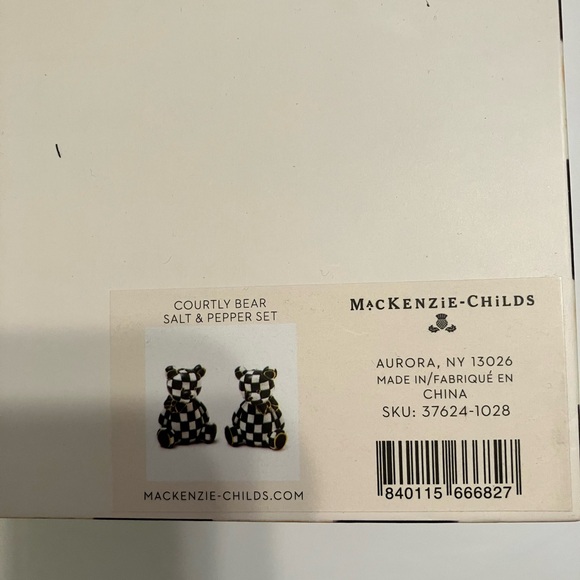 Mackenzie Childs Courtly Bear Salt and Pepper Shakers NIB - Picture 9 of 9